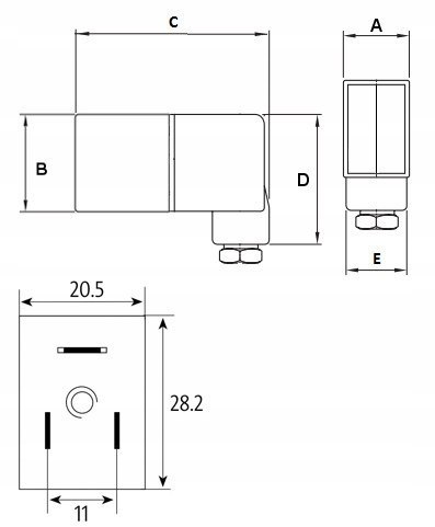 Cewka elektromagnetyczna z wtyczką 24V DC LED