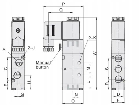 Elektrozawór Flowmatik 3/2 1/4 powrót sprężyną pneumatyczną