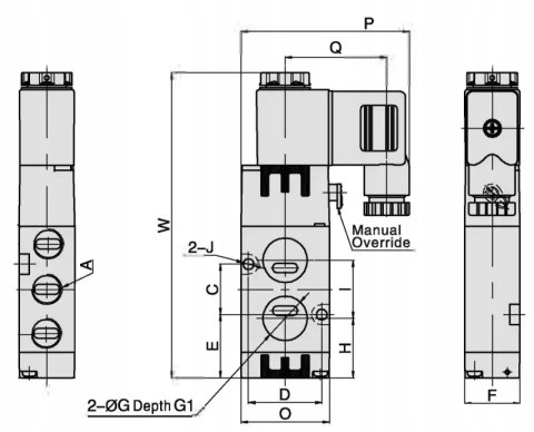 Elektrozawór Flowmatik Namur 5/2 powrót sprężyną pneum.