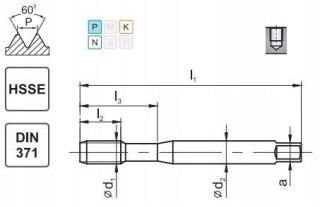 Fanar Gwintownik maszynowy M5 HSSE 800