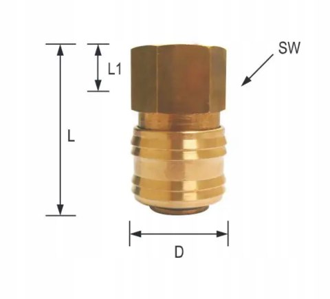 Szybkozłącze pneumatyczne NW7,2 GW 1/2