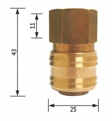 Szybkozłącze pneumatyczne NW7,2 GW 1/2