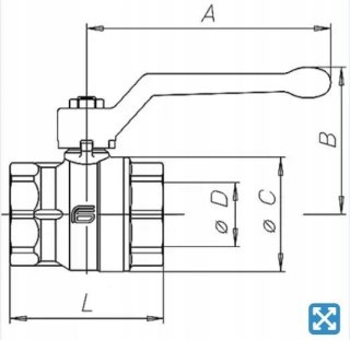 Zawór kulowy 1" WZ 25 Bar