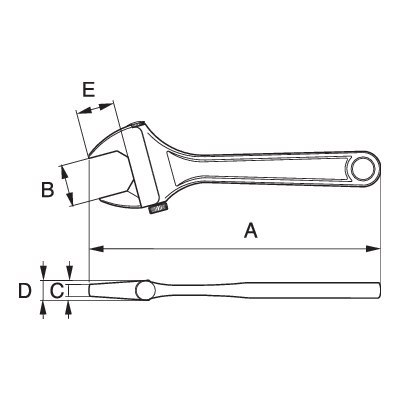 BAHCO Klucz nastawny 10" z dolną nakrętką 93C BAHCO