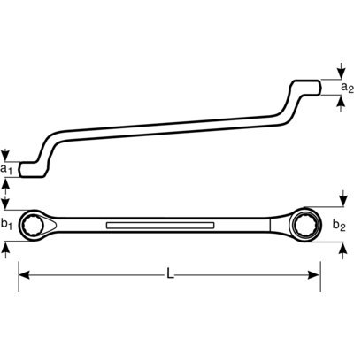 BAHCO Klucz oczkowy dwustronny głęboko odsadzony 1/2" x 9/16" BAHCO