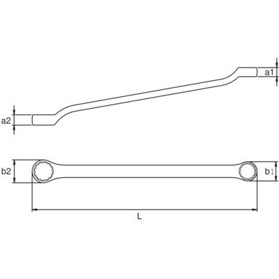 BAHCO Klucz oczkowy dwustronny odsadzony 1/2" x 9/16" BAHCO