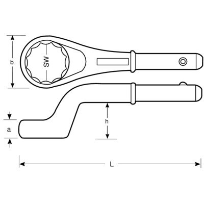 BAHCO Klucz oczkowy odsadzony metryczny 27 mm BAHCO