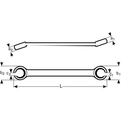 BAHCO Klucz oczkowy otwarty, dwustronny 3/4" x 7/8" BAHCO