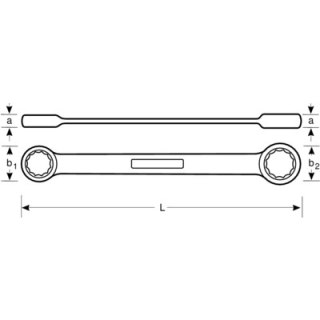 BAHCO Klucz oczkowy podwójny długi 3/8" x 7/16" BAHCO