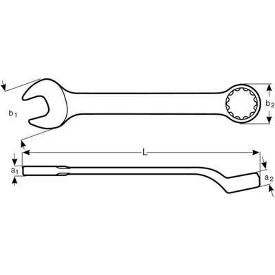 BAHCO Klucz płasko-oczkowy odsadzany 11/32" BAHCO