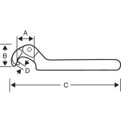 BAHCO Klucz hakowy przegubowy 165-230 mm z czopem 10 mm BAHCO