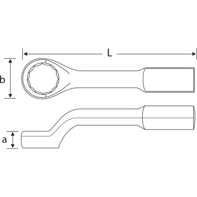 BAHCO Klucz oczkowy odsadzony do pobijania 80 mm BAHCO BAHCO Klucz oczkowy odsadzony do pobijania 80 mm BAHCO