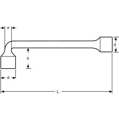 BAHCO Klucz nasadowy dwustronny, wygięty 25 mm BAHCO