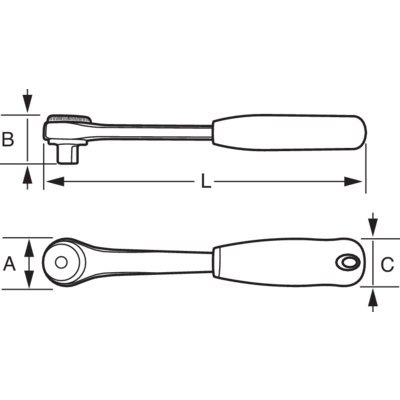 BAHCO Grzechotka dwukierunkowa 1/4", 72 zęby, 6950RN BAHCO