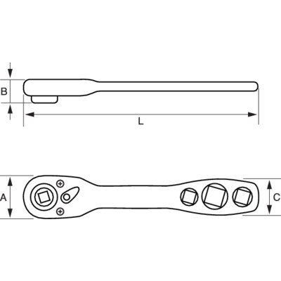 BAHCO Klucz z grzechotką dwukierunkową 1/4", 32 zęby, 11.5° BAHCO