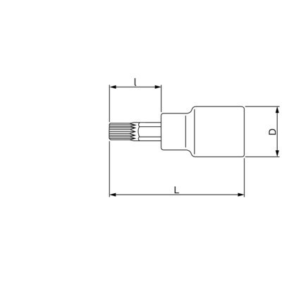 BAHCO Nasadka trzpieniowa 1/2" do śrub XZN M8x60 mm BAHCO