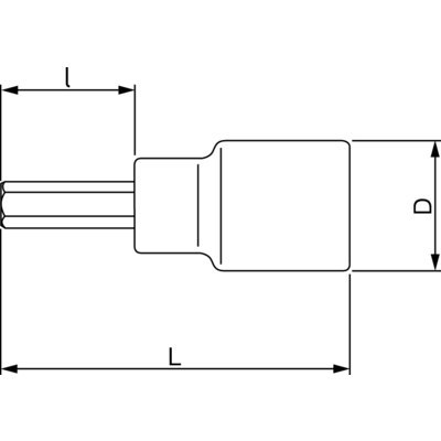 BAHCO Nasadka czworokątna 1/2" sześciokątna 8 mm 120 mm BAHCO