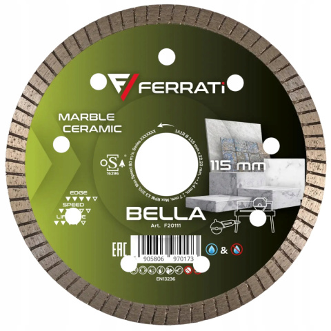 Ferrati Tarcza diamentowa tnąca 115mm BELLA