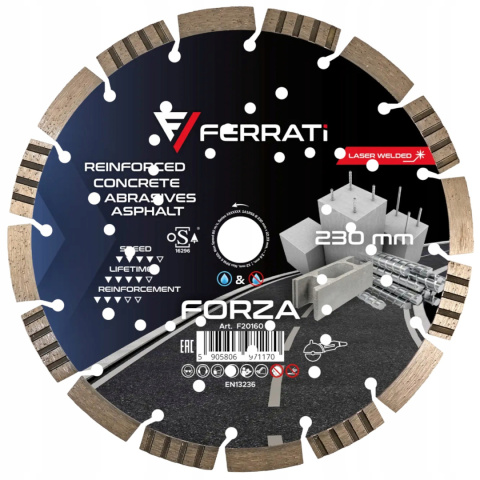 Ferrati Tarcza diamentowa tnąca 230mm FORZA