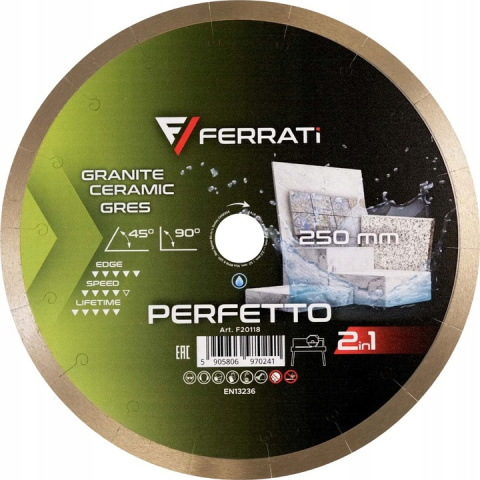 Ferrati Tarcza diamentowa tnąca 2in1 250mm PERFETTO