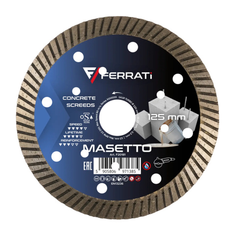 Ferrati Tarcza diamentowa tnąca TURBO 125mm MASETTO