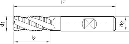 GÜHRING Frez do obrobki zgrubnej ,krotki DIN844 HSSE-PM FIRE,typ NRf 14mm GÜHRING