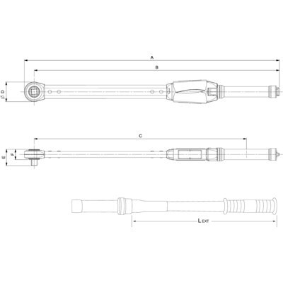 BAHCO Klucz dynamometryczny 130-650 Nm, ze stałą grzechotką 3/4" 75R3-650 BAHCO