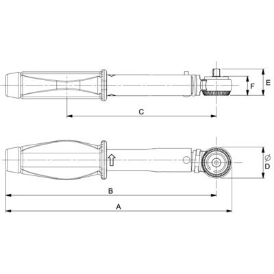 BAHCO Klucz dynamometryczny klikowy, mechanizm ustawiany na przyrządach, 4-20 N·m, 1/4 in BAHCO