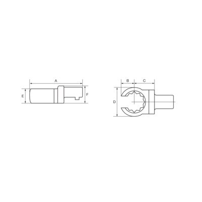 BAHCO Końcówka wtykowa 9x12 mm oczkowa-otwarta 11/16" BAHCO