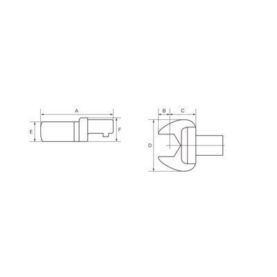 BAHCO Końcówka wtykowa 14x18 mm płaska 19 mm BAHCO