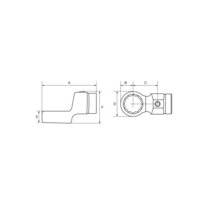 BAHCO Końcówka wtykowa oczkowa 1.3/16", króciec 16 mm BAHCO