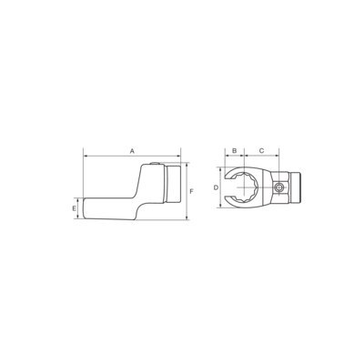 BAHCO Końcówka wtykowa oczkowa-otwarta 16 mm, króciec 16 mm BAHCO