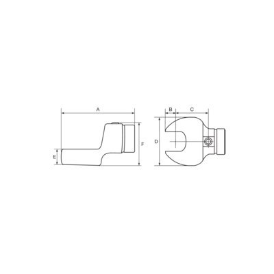 BAHCO Końcówka wtykowa płaska 20 mm, króciec 16 mm BAHCO