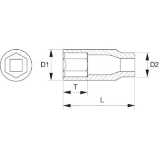 BAHCO Nasadka udarowa 3/4" 6-kątna 3/4" wydłużona BAHCO