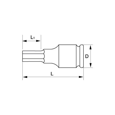 BAHCO Nasadka udarowa trzpieniowa 1" imbusowa 17 mm BAHCO