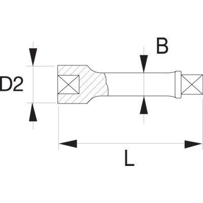 BAHCO Przedłużka udarowa 1/2" 75 mm BAHCO