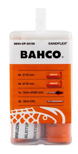 BAHCO Zestaw otwornic bimetalicznych Sandflex 20x4mm + 25x4mm - 11 szt. BAHCO