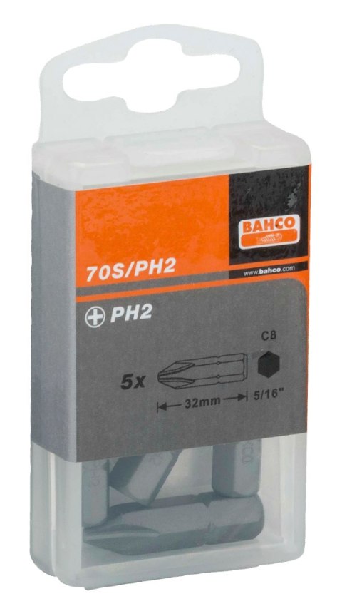 BAHCO Bit 5/16" PH1x32mm, 5 szt. BAHCO