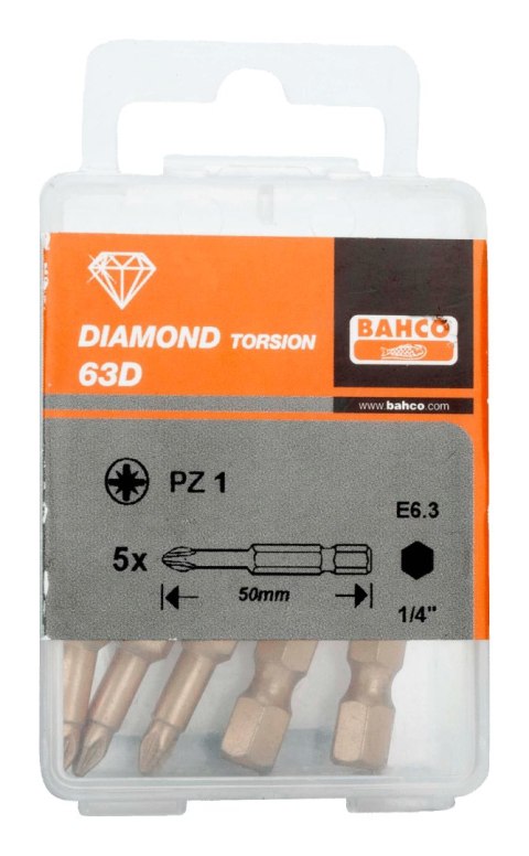 BAHCO Bit diamentowy 1/4" PZ1x50 mm, 5 szt BAHCO