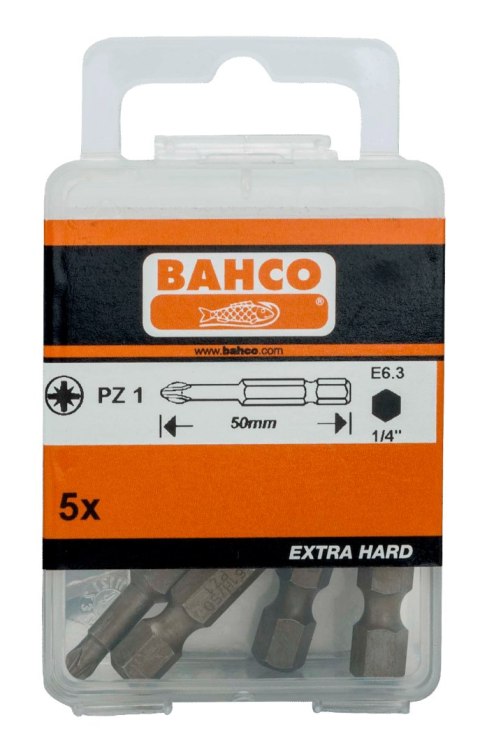 BAHCO Bity utwardzone torsion Pozidriv PZ1 - 50 mm BAHCO