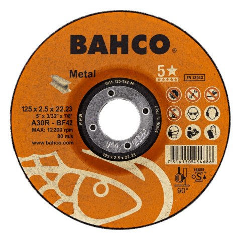 BAHCO Tarcza do cięcia metalu 125 mm x 2.5 mm x 22.23 mm BAHCO (25 szt.) BAHCO Tarcza do cięcia metalu 125 mm x 2.5 mm x 22.23 mm BAHCO (25 szt.)