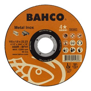 BAHCO Tarcza do cięcia stali nierdzewnej i metalu 115mm x 1.6mm BAHCO (50 szt.)