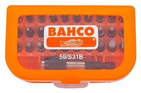 BAHCO Zestaw bitów 31szt. Pozidriv, TORX, Hexagon, uchwyt 1/4'' BAHCO