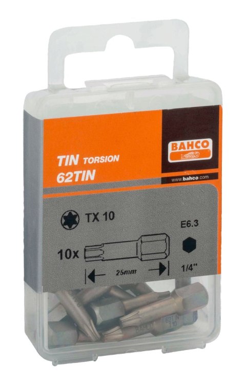 BAHCO Bit udarowy 1/4" powlekany TIN TORX T15x25 mm, 10 szt. BAHCO