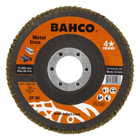 BAHCO Tarcza lamelkowa wypukła 60% cyrkonu 115 mm P60 BAHCO (20 szt.)