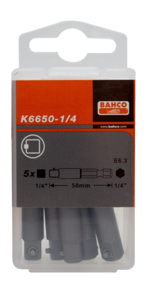 BAHCO Adapter nasadki 1/4" kwadrat 1/2" 50 mm BAHCO