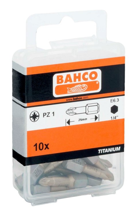 BAHCO Bit udarowy 1/4" powlekany TIN PZ3x25mm, 10 szt. BAHCO