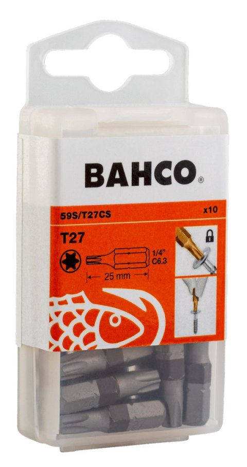 BAHCO Wkrętak Stożkowe wiertło TORX® T27 1/4" 25 mm BAHCO