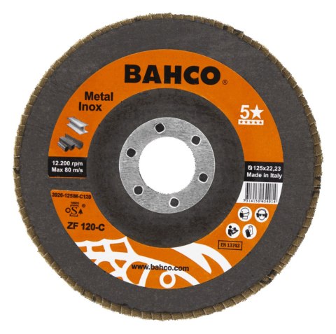 BAHCO Tarcza lamelkowa płaska 125 mm P80 BAHCO (20 szt.)