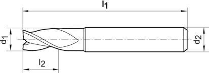 GÜHRING Frez trzpieniowy pełnowęglikowy TiALN 3-ostrza 2,5mm GÜHRING